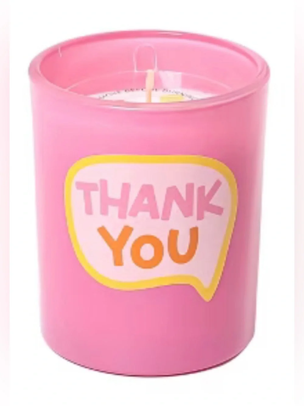 Painted Glass Candle THANK YOU Blooming Agave scented